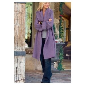 Telluride‎ Topper PXS Soft Surroundings Lavender Mohair Wool Blend Shawl Collar